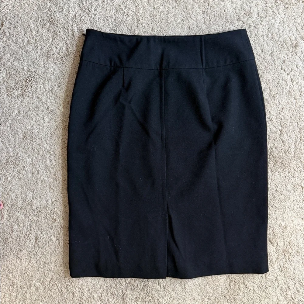 Womens Black Skirt size 6 Pencil straight Solid Lined Career Work Business Rayon